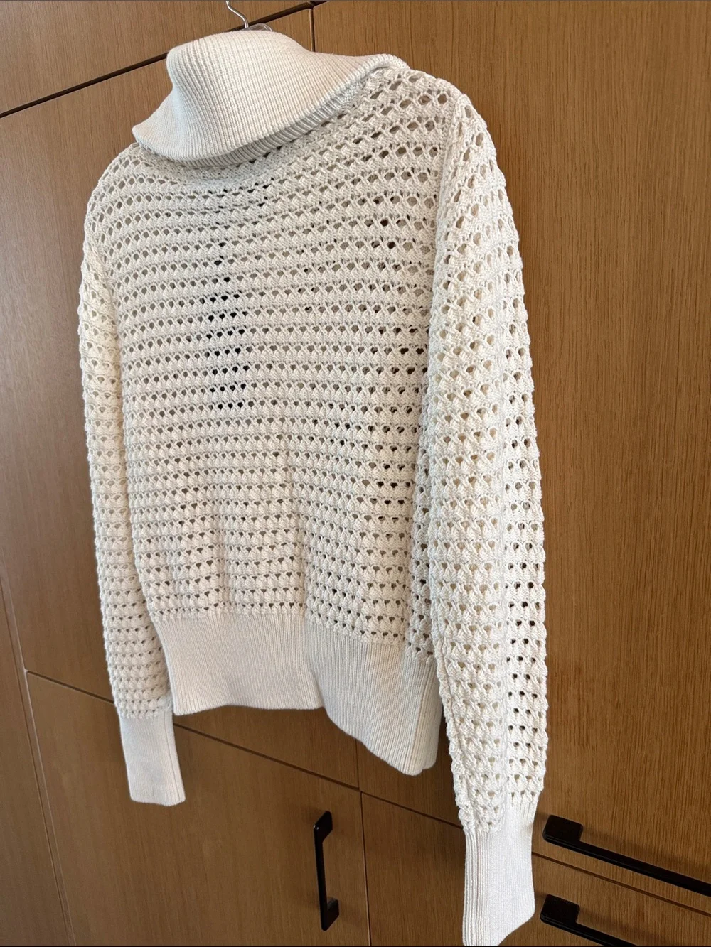 Varley Eloise white pointelle knit full-zip sweater Women’s size Xsmall - Picture 7 of 8